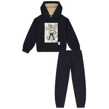 Girls Navy Blue Tracksuit